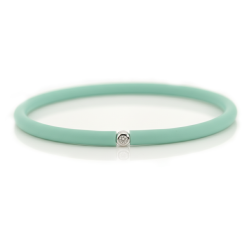 Můj První Diamant Stříbrný - světle tyrkysový náramek