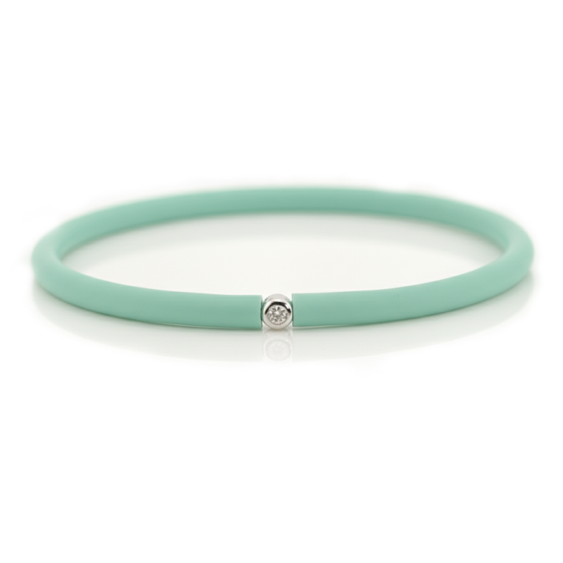 Můj První Diamant Stříbrný - světle tyrkysový náramek