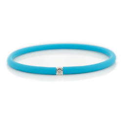 Můj První Diamant Stříbrný - světle modrý náramek