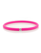 Můj První Diamant Stříbrný - tmavě růžový náramek