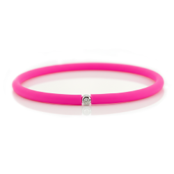 Můj První Diamant Stříbrný - tmavě růžový náramek