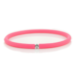 Můj První Diamant Stříbrný - růžový náramek
