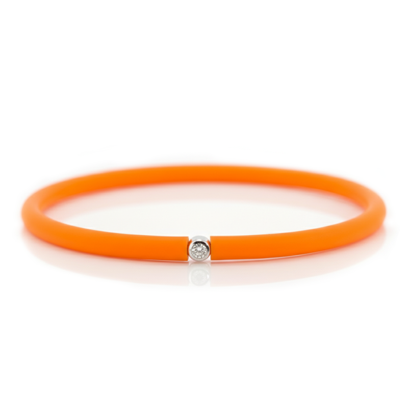 Můj První Diamant Stříbrný - oranžový náramek