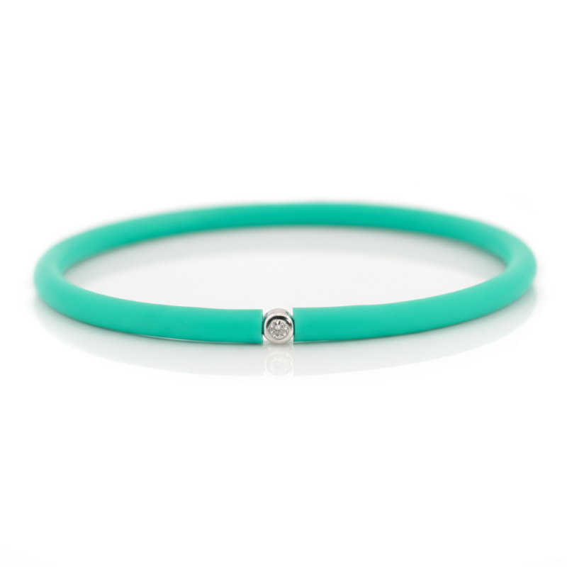 Můj První Diamant Stříbrný - akvamarínový náramek