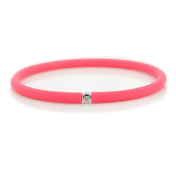 Můj První Diamant Stříbrný - sytě růžový náramek