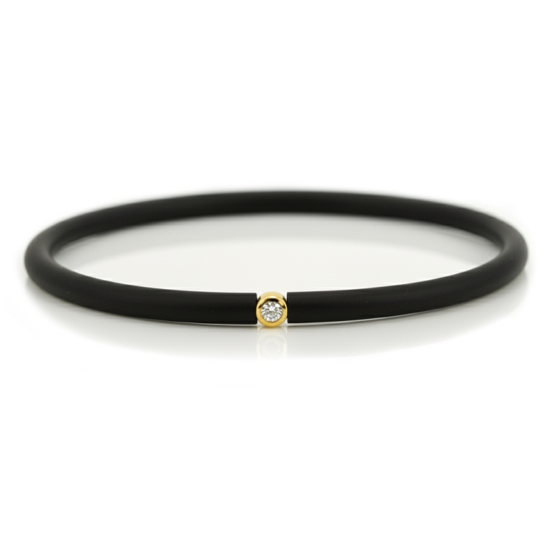 Můj První Diamant Zlatý - černý náramek