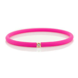 Můj První Diamant Zlatý - tmavě růžový náramek