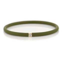 Můj První Diamant Zlatý - olivově zelený náramek