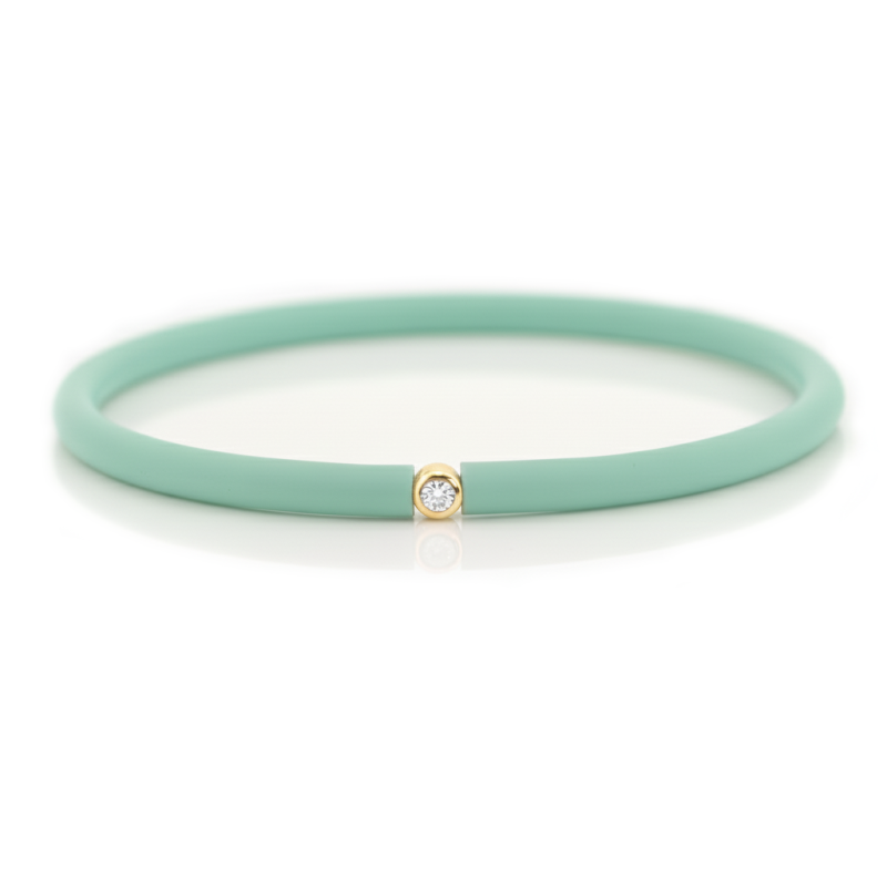 Můj První Diamant Zlatý - světle tyrkysový náramek