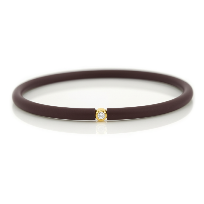 Můj První Diamant Zlatý - tmavě hnědý náramek