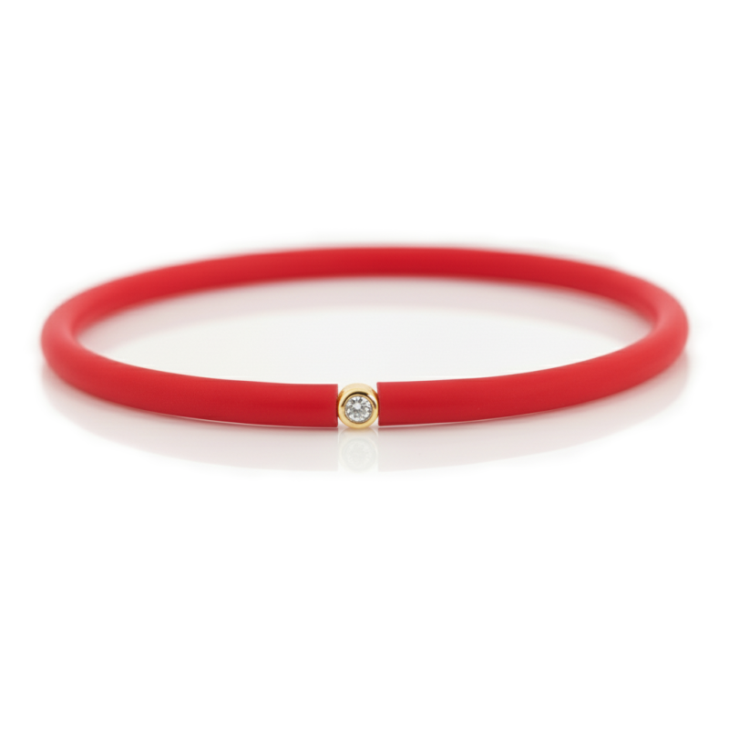 Můj První Diamant Zlatý - červený náramek
