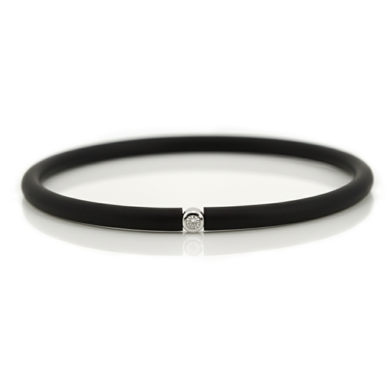Můj První Diamant Stříbrný - černý náramek