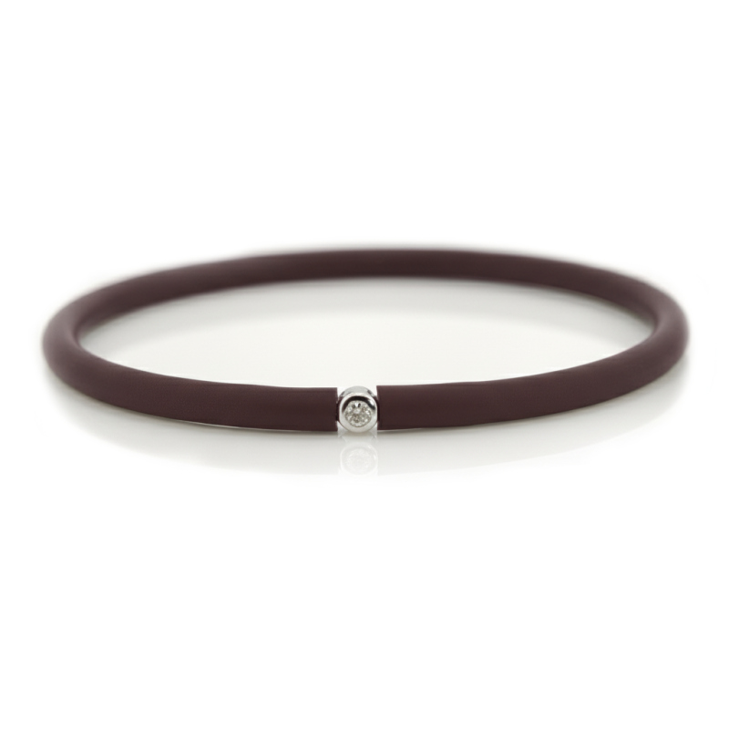 Můj První Diamant Stříbrný - tmavě hnědý náramek