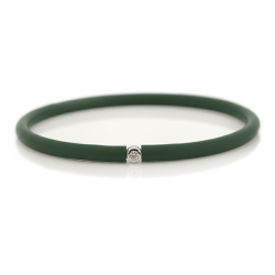 Můj První Diamant Stříbrný - tmavě zelený náramek