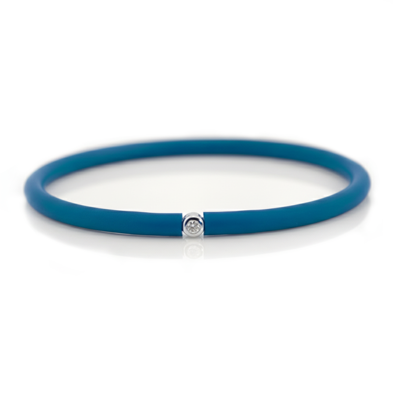 Můj První Diamant Stříbrný - modrý náramek