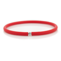 Můj První Diamant Stříbrný - červený náramek