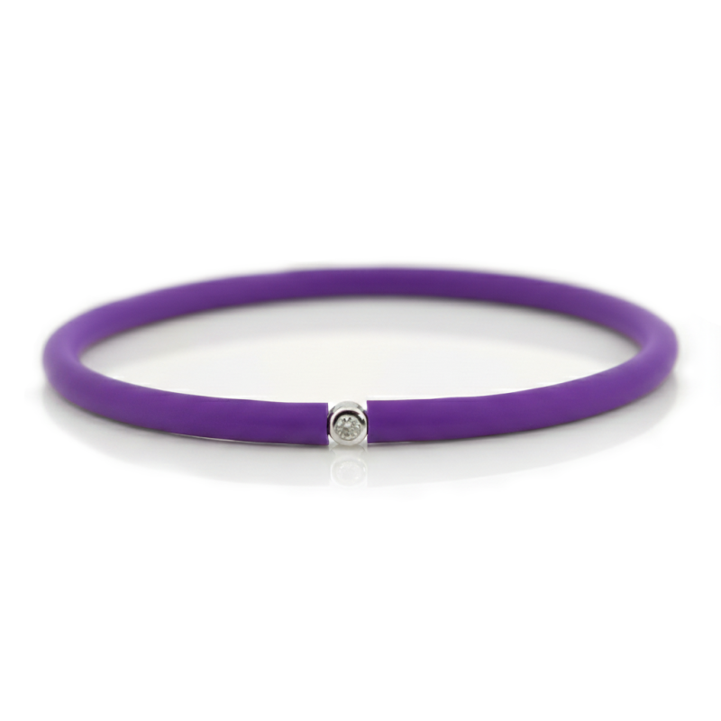 Můj První Diamant Stříbrný - tmavě fialový náramek
